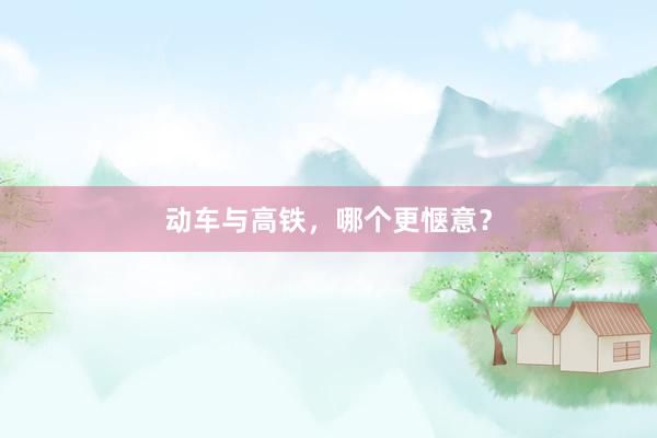 动车与高铁，哪个更惬意？